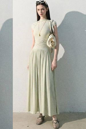 Green Lake Draped Knit Dress