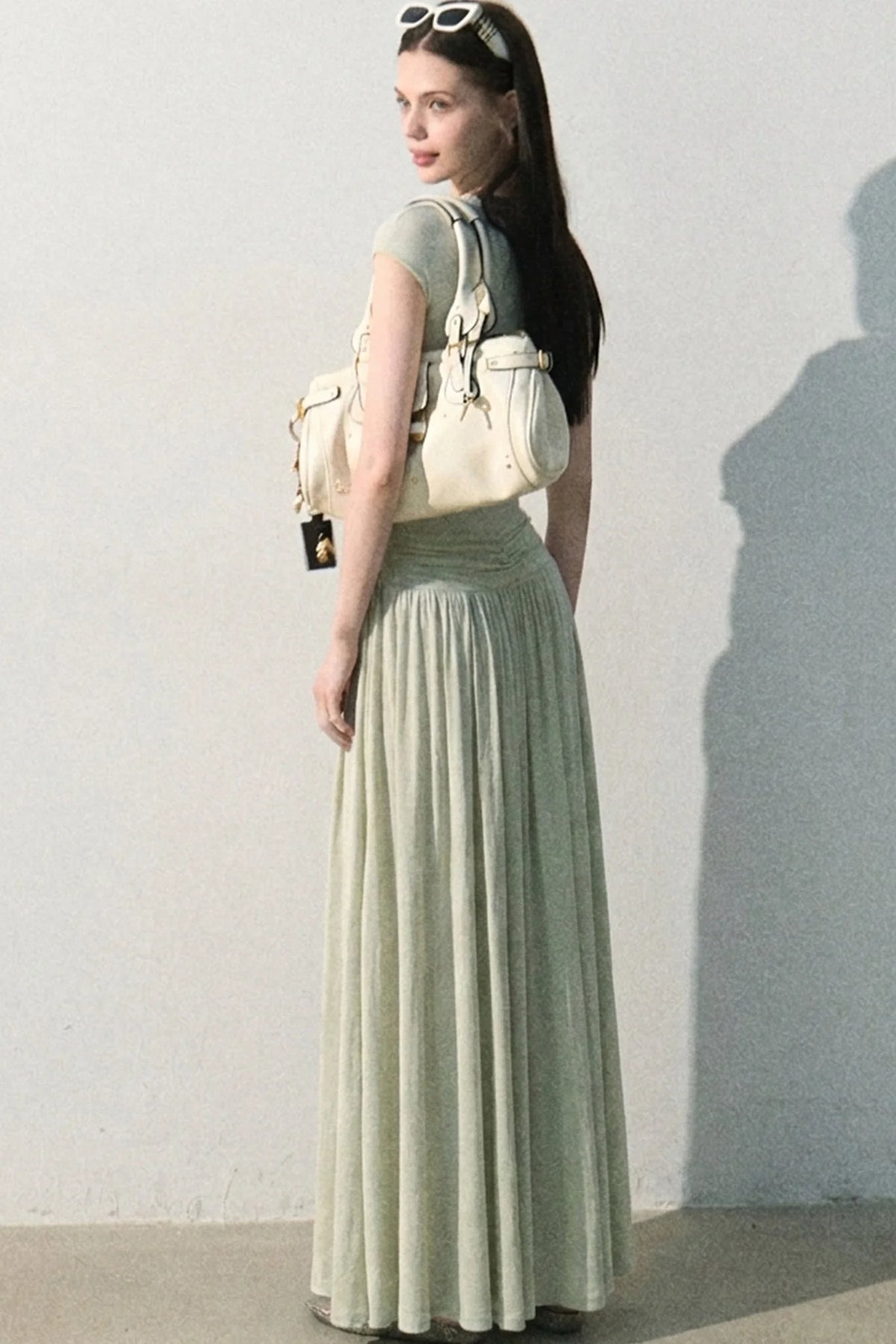 Green Lake Draped Knit Dress