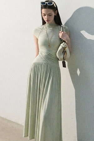 Green Lake Draped Knit Dress