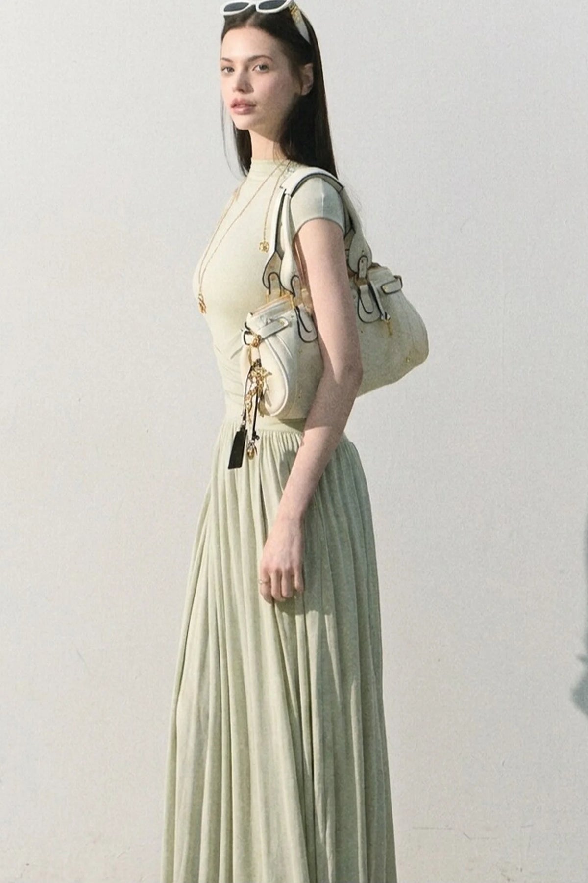 Green Lake Draped Knit Dress