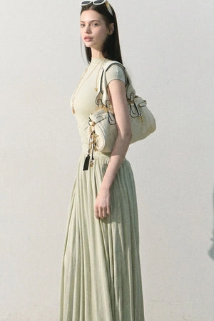 Green Lake Draped Knit Dress