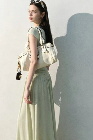 Green Lake Draped Knit Dress