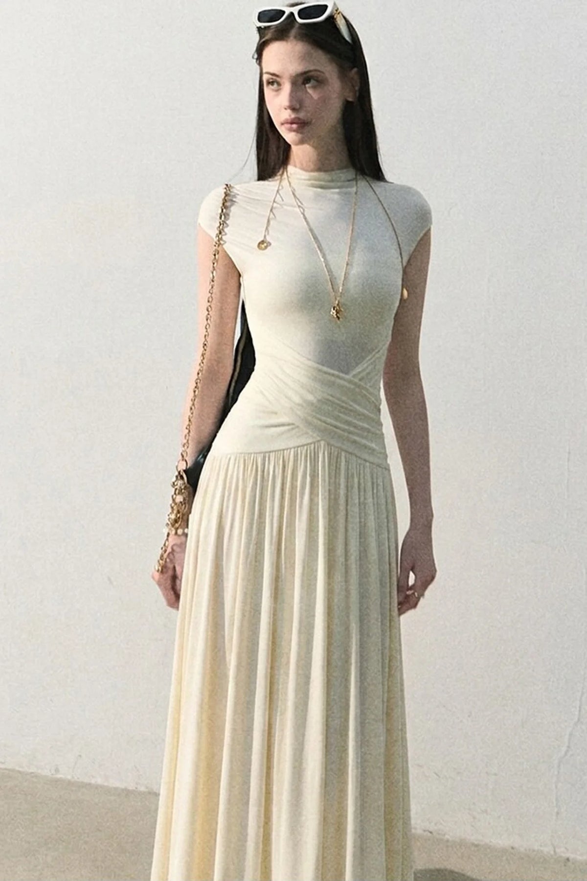 Green Lake Draped Knit Dress