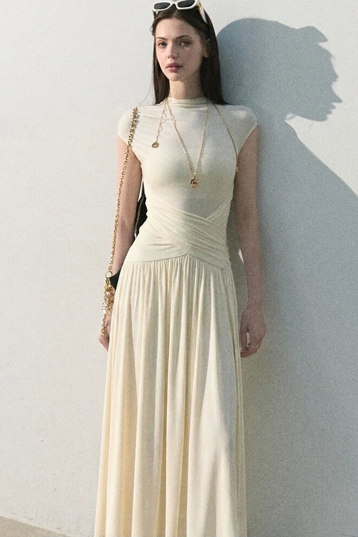Green Lake Draped Knit Dress