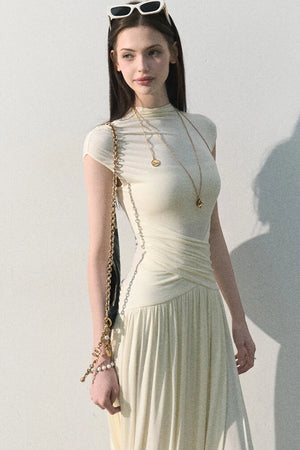 Green Lake Draped Knit Dress