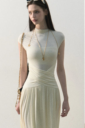 Green Lake Draped Knit Dress