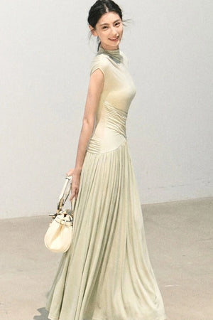 Green Lake Draped Knit Dress