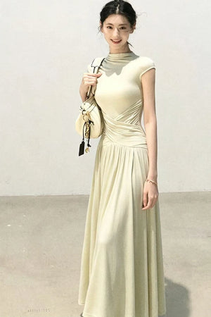 Green Lake Draped Knit Dress