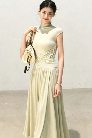 Green Lake Draped Knit Dress