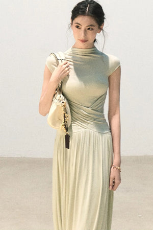 Green Lake Draped Knit Dress