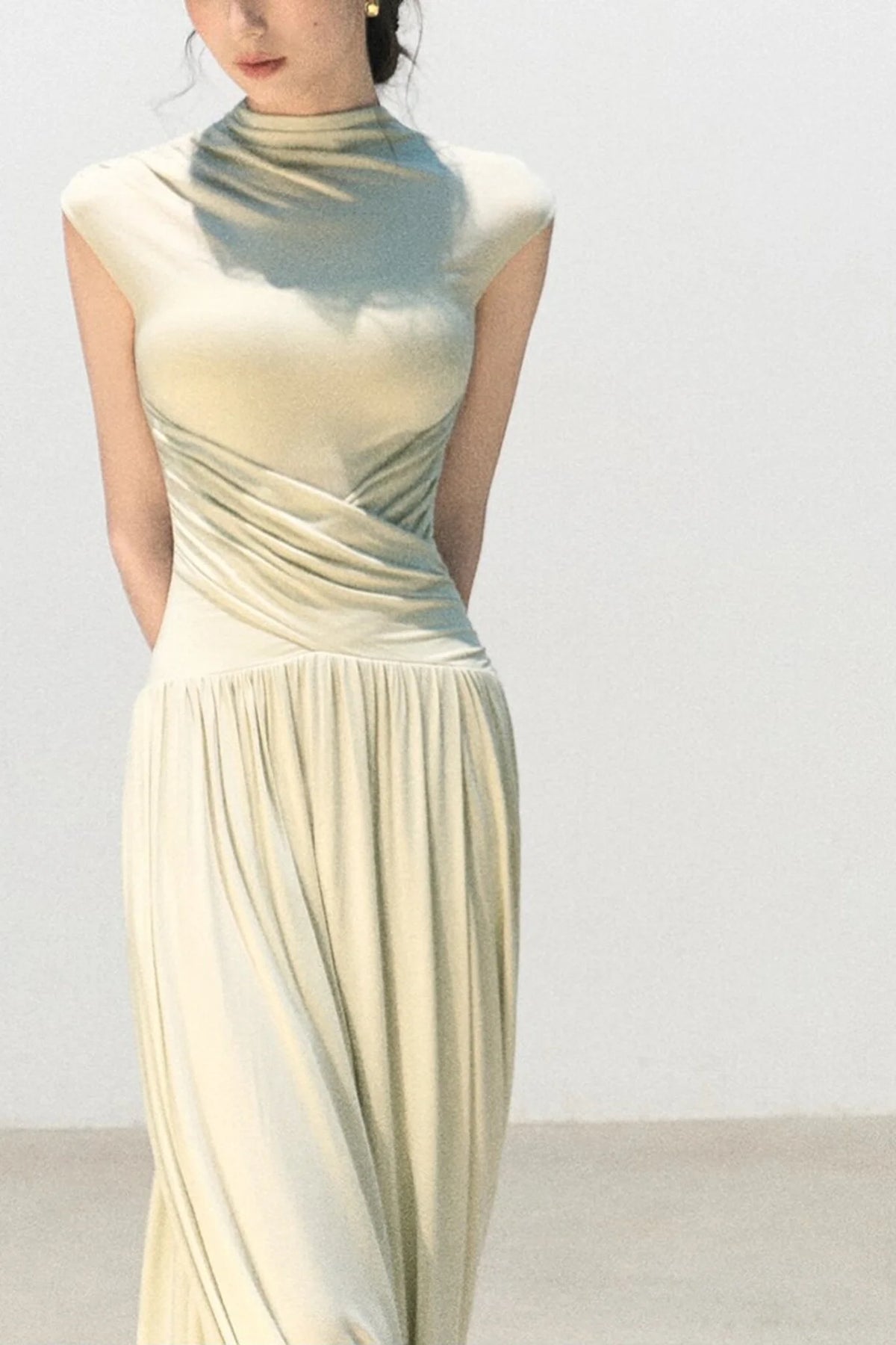 Green Lake Draped Knit Dress