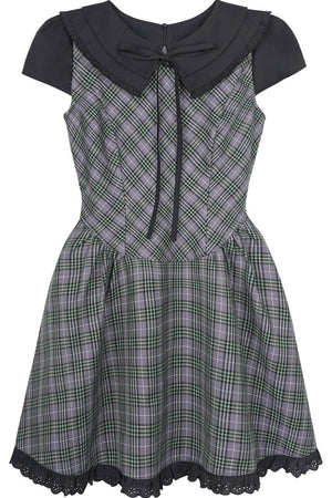 Green Plaid Peter Pan Dress