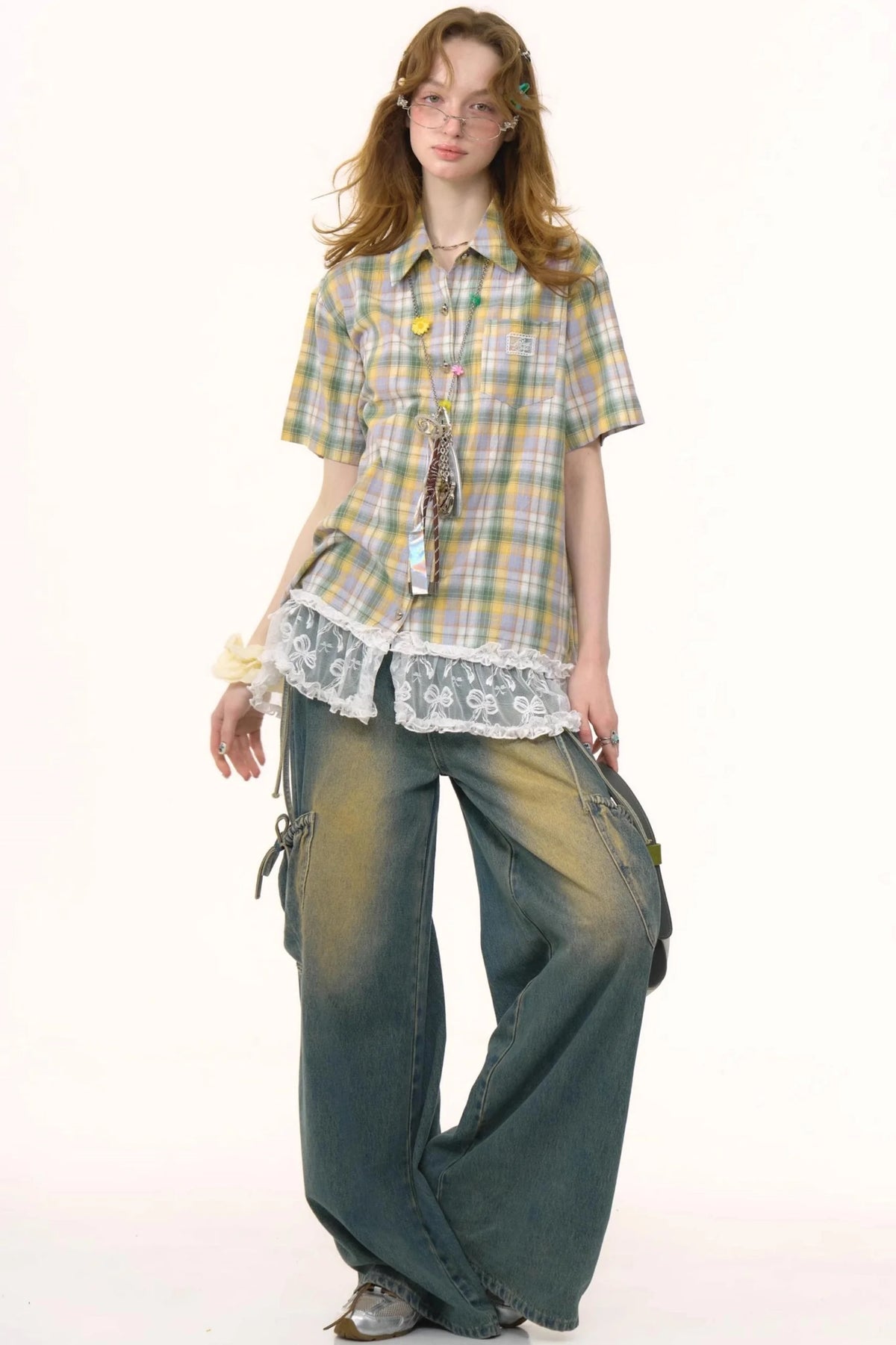 Green Plaid Top