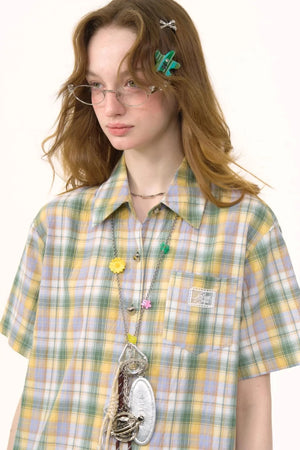 Green Plaid Top