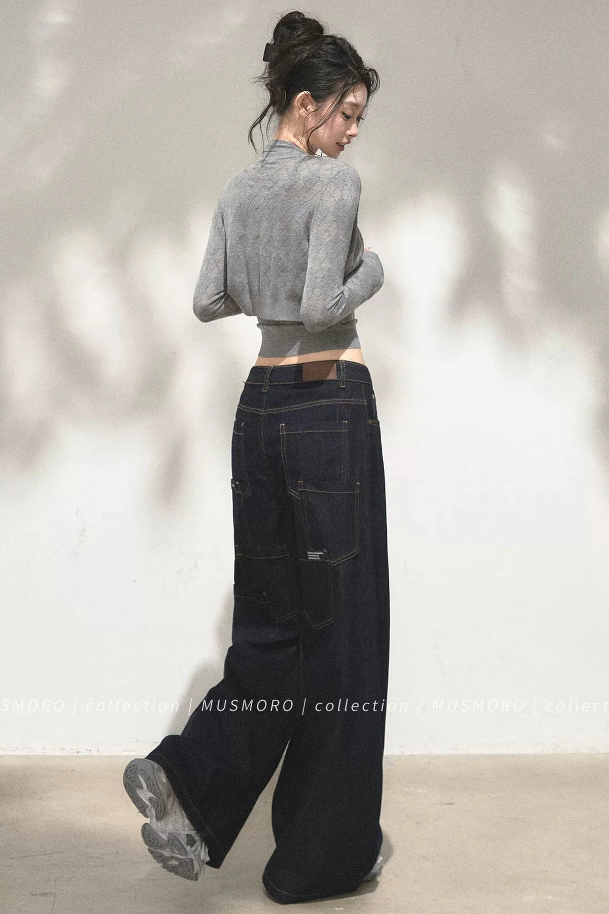 Grey Argyle Knit Cardigan With Camisole Set-Up