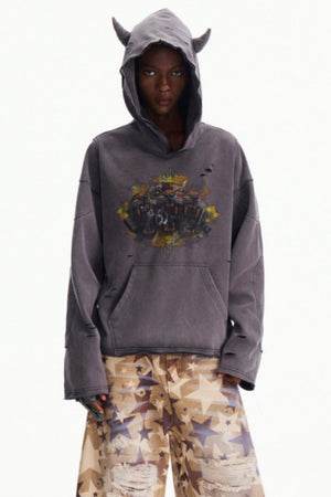Grey Hooded Sweatshirt