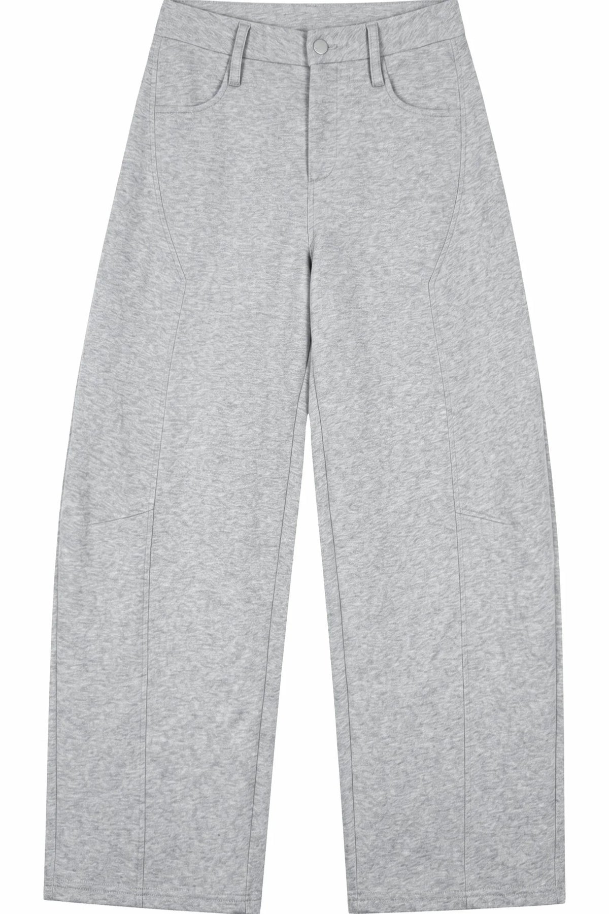 Grey Hooded Sweatshirt and Wide-Leg Pants Set