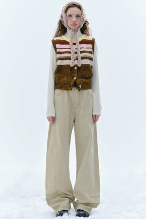 Gummy Striped Contrast Vest