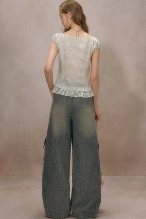 Half-Sugar Striped Blouse