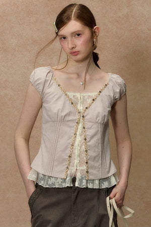 Half-Sugar Striped Blouse