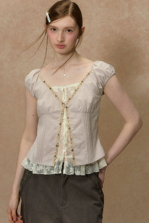 Half-Sugar Striped Blouse