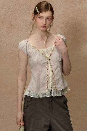 Half-Sugar Striped Blouse