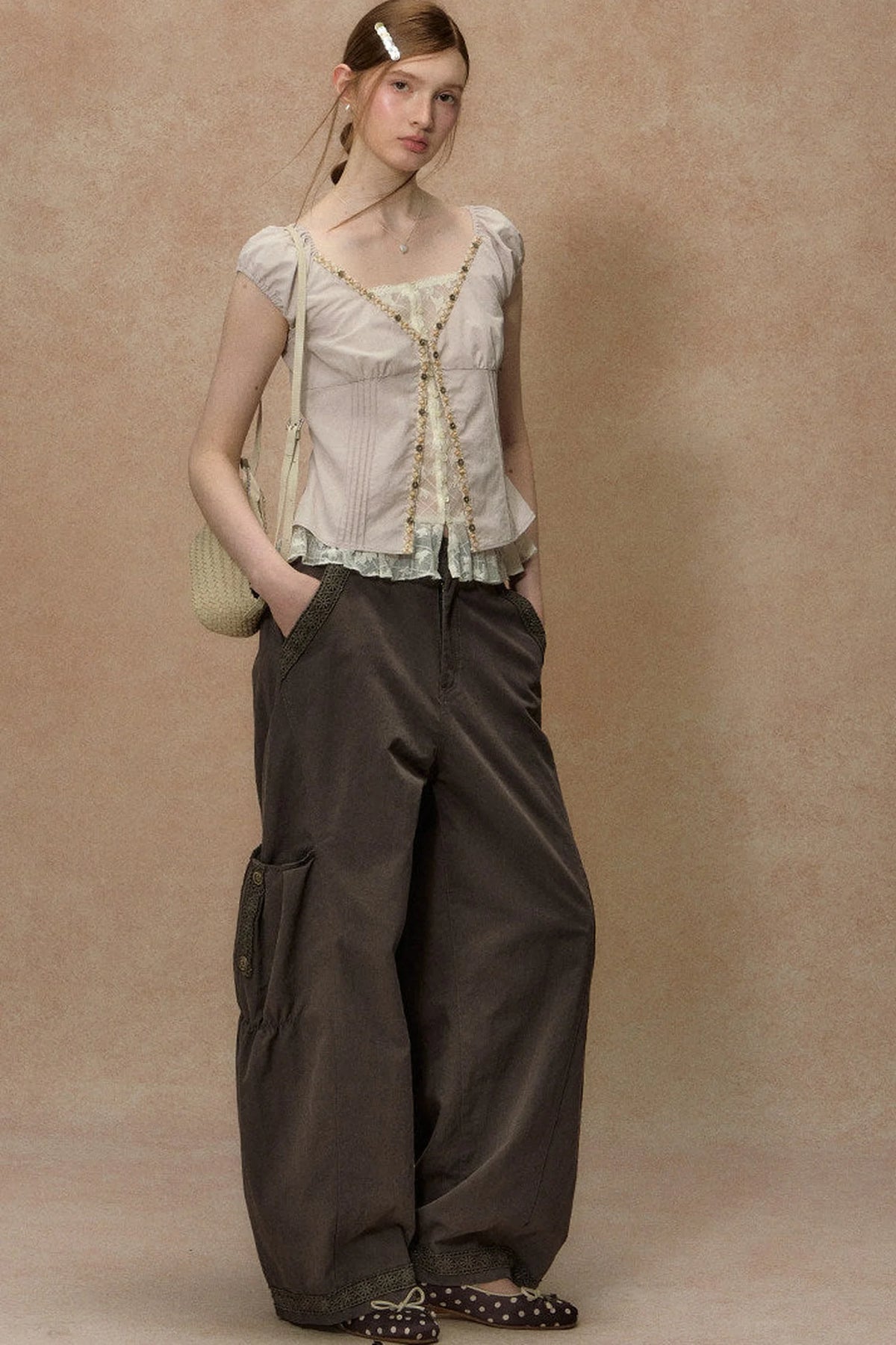 Half-Sugar Striped Blouse