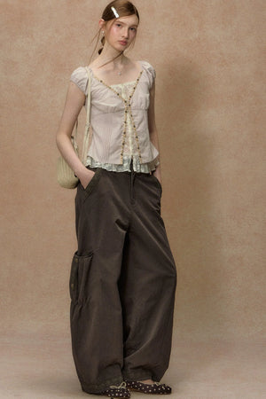 Half-Sugar Striped Blouse