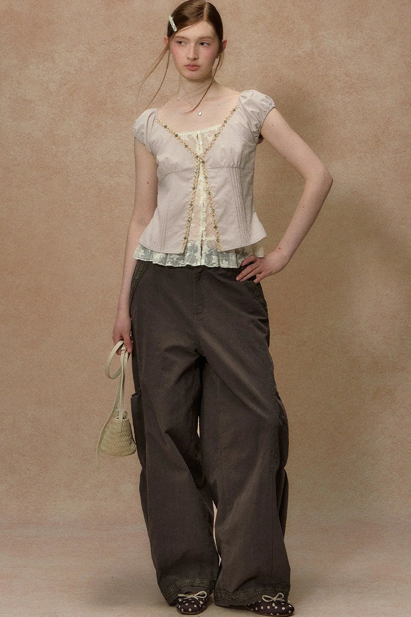 Half-Sugar Striped Blouse