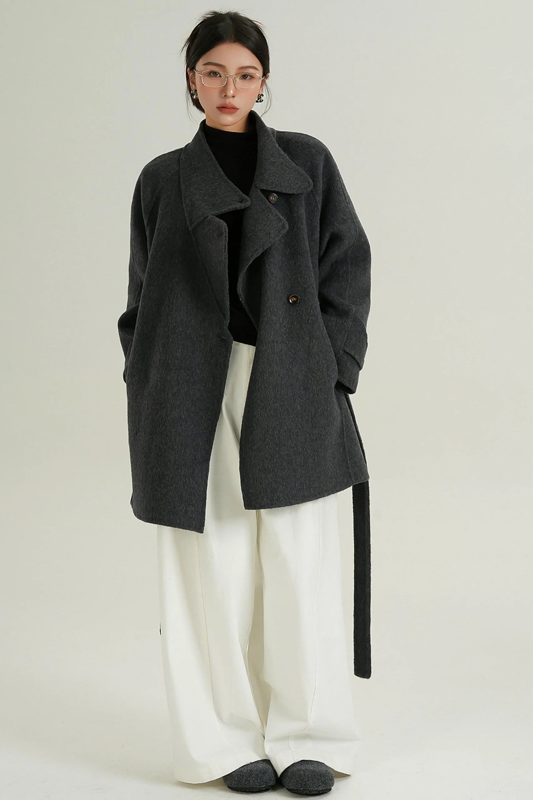 Half-Turtle Midi Wool Coat