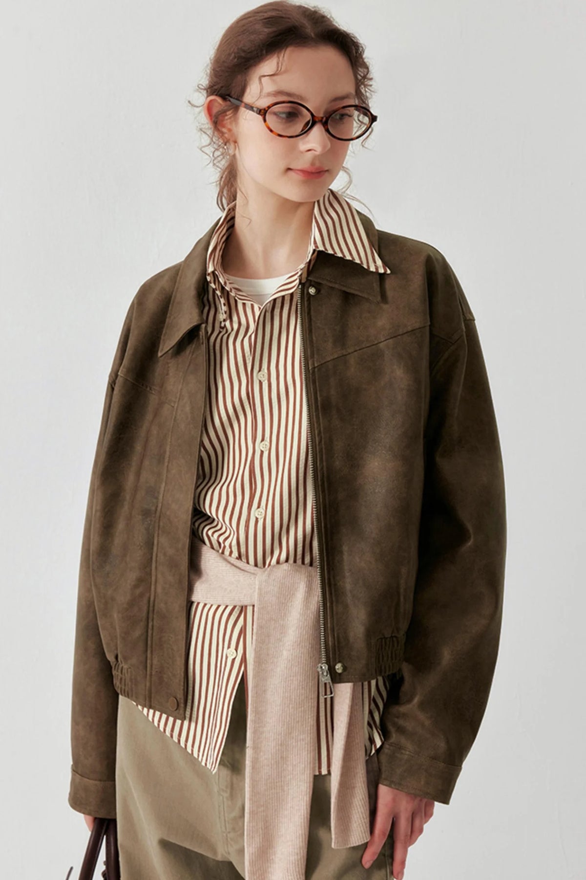 Halo Sense Brown Vintage Leather Jacket