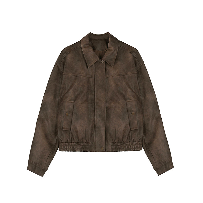 Halo Sense Brown Vintage Leather Jacket