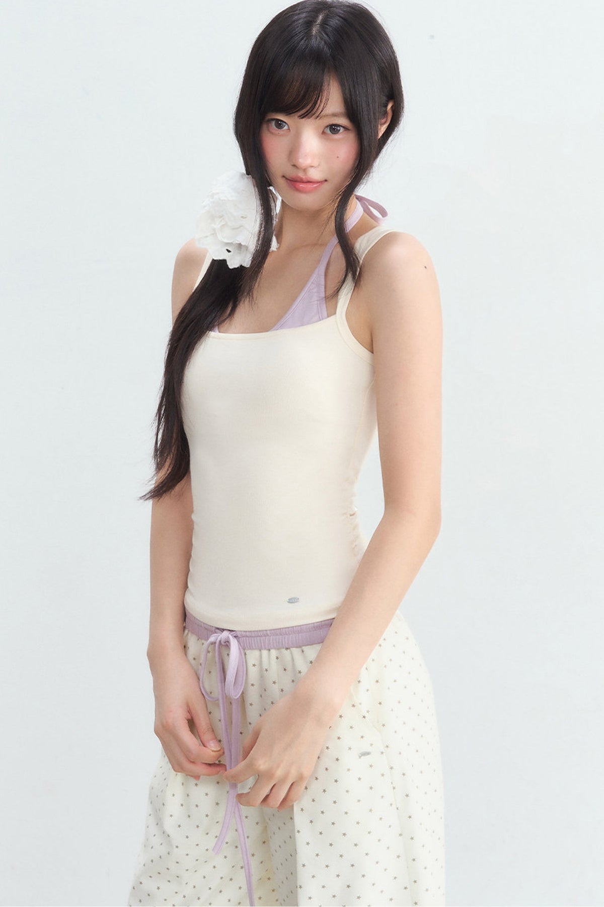 Halter Color-Blocked Camisole and Trousers Set-Up