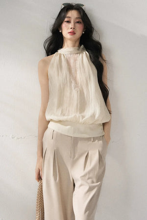 Halter Neck Beige Vest