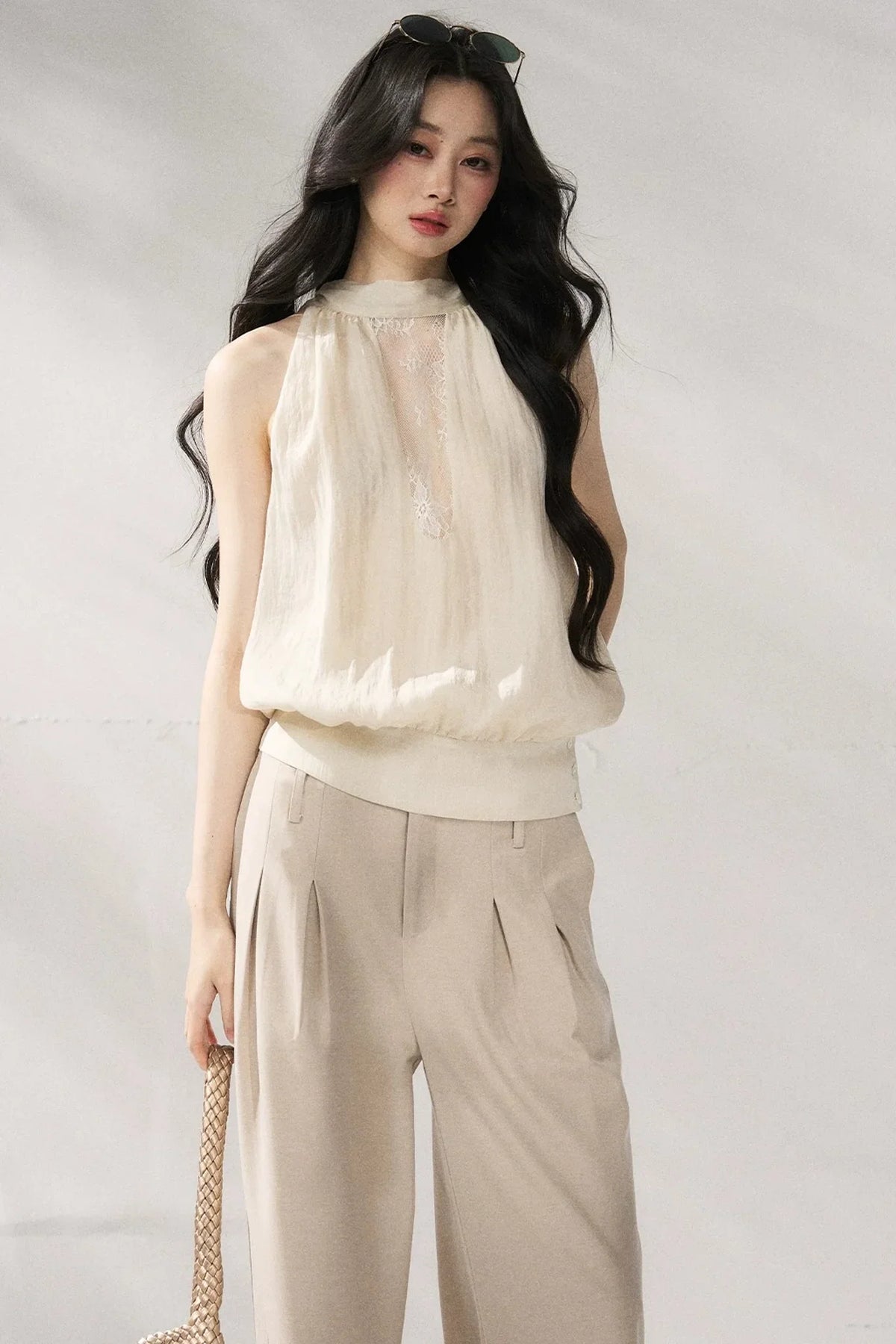 Halter Neck Beige Vest