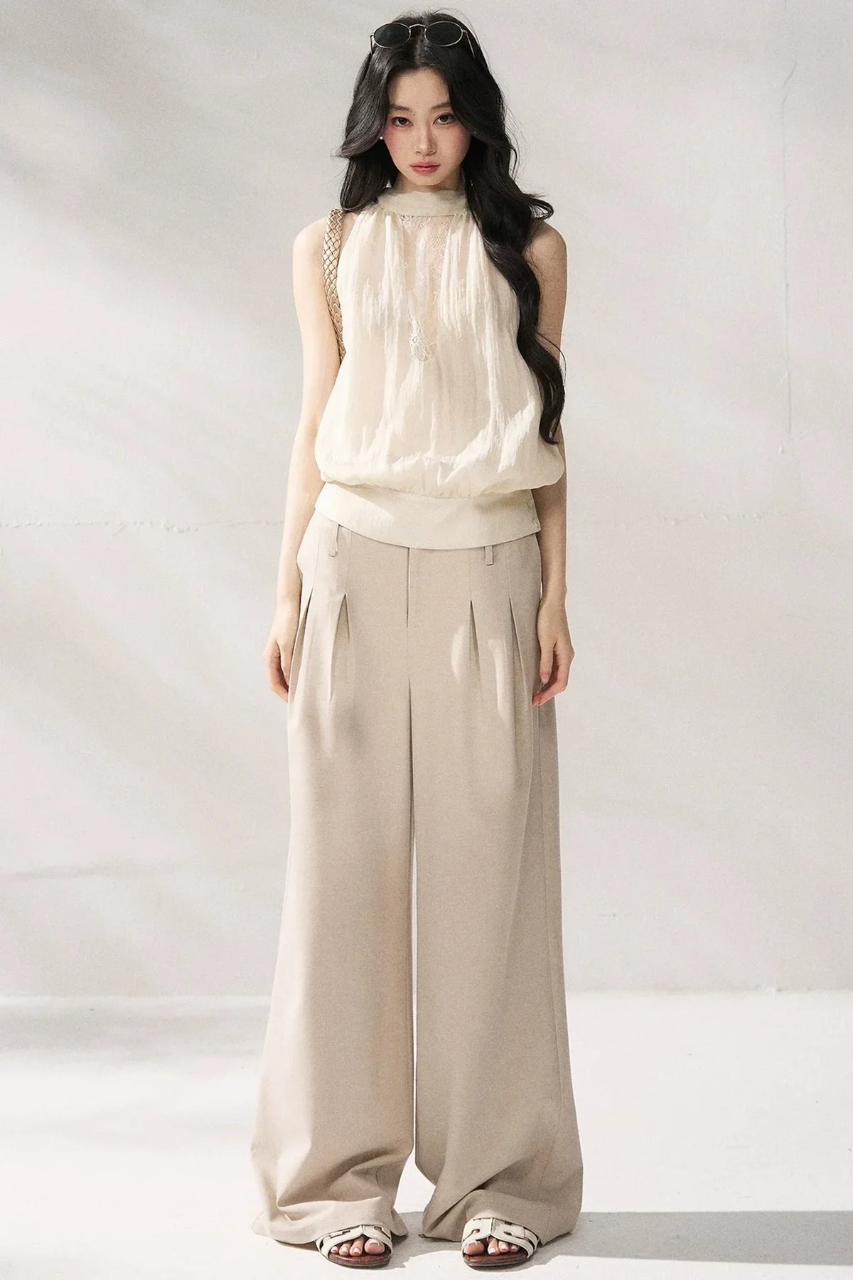 Halter Neck Beige Vest