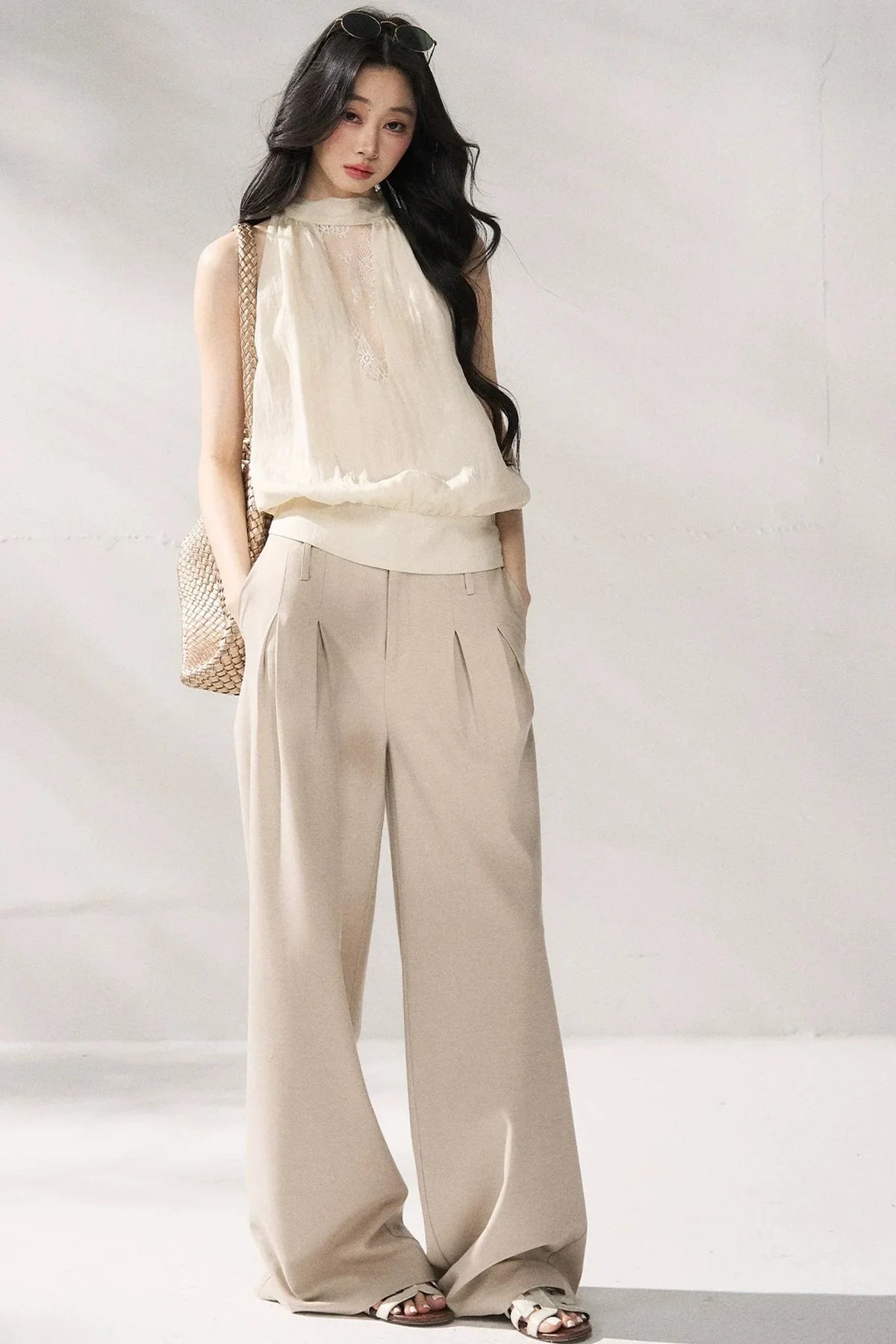 Halter Neck Beige Vest