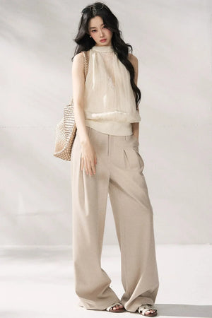 Halter Neck Beige Vest