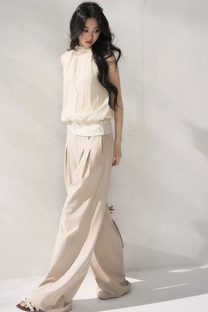 Halter Neck Beige Vest