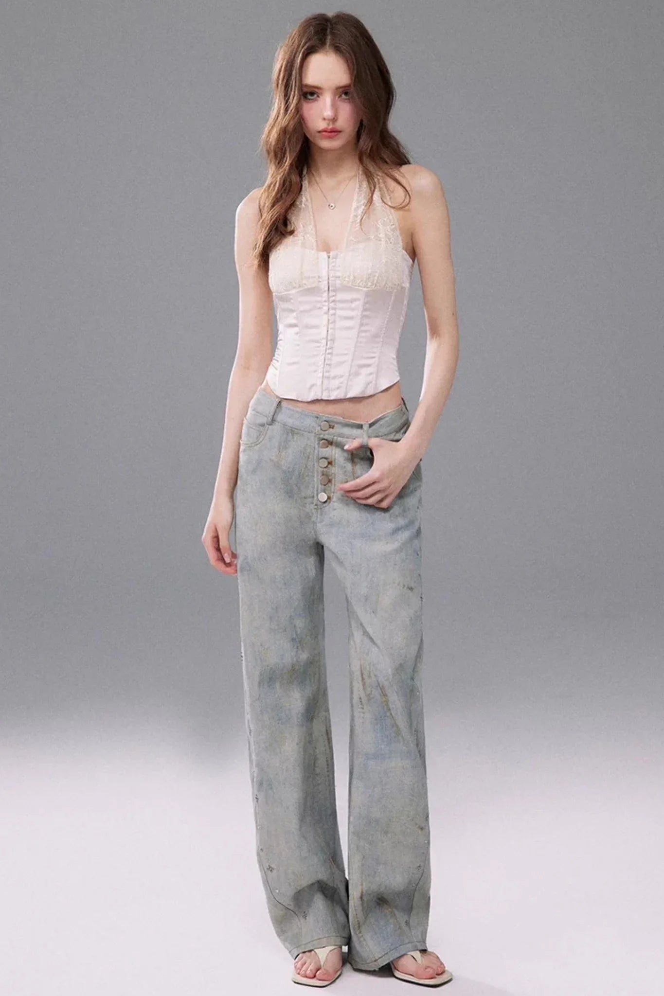 Halter Neck Fishbone Top