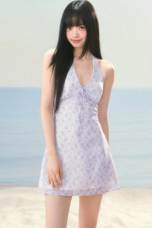 Halter Neck Floral Dress