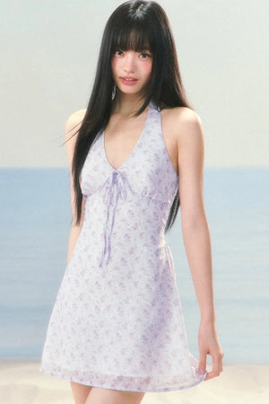 Halter Neck Floral Dress