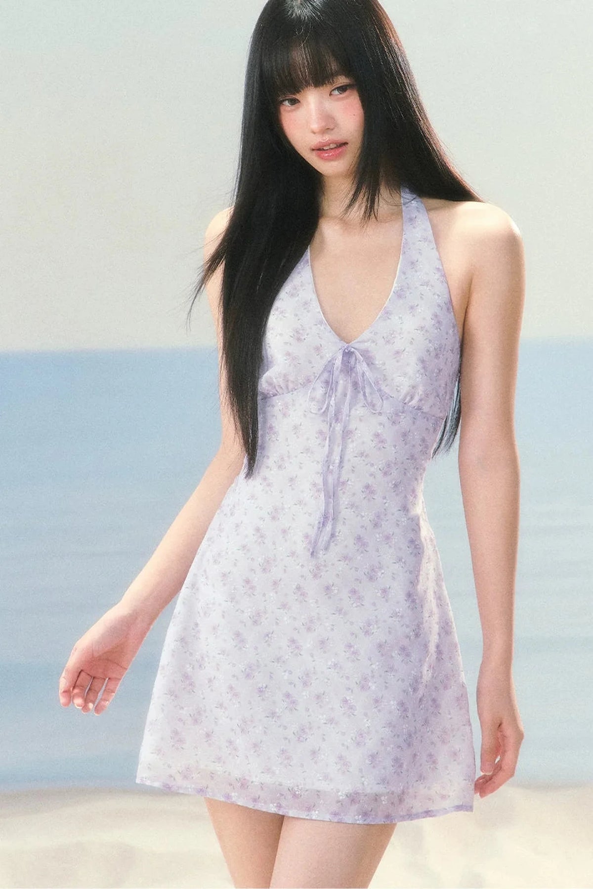 Halter Neck Floral Dress
