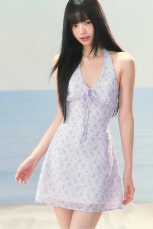 Halter Neck Floral Dress