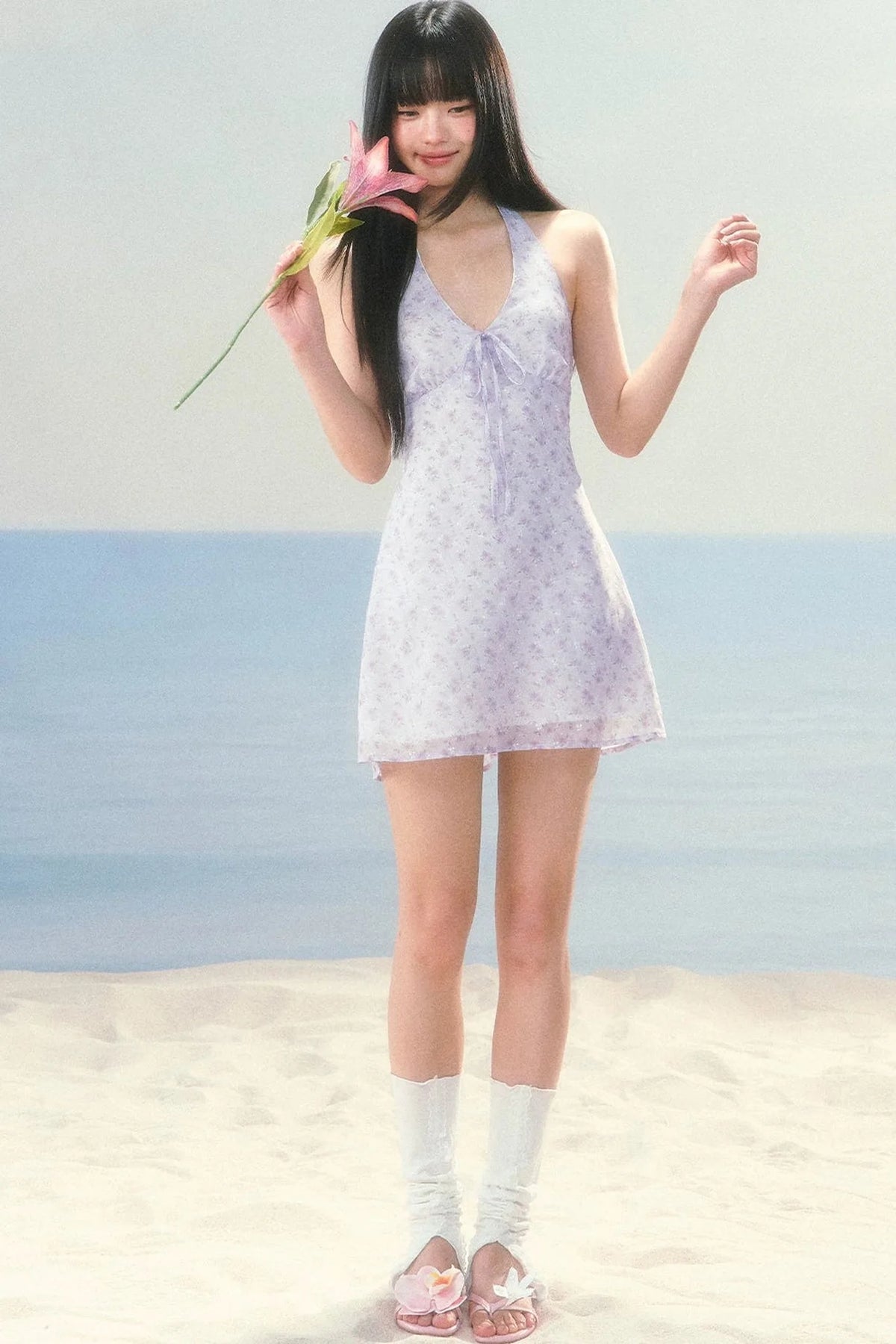 Halter Neck Floral Dress