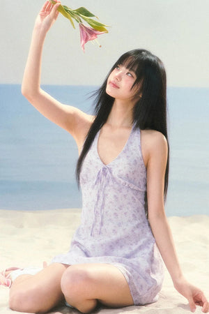 Halter Neck Floral Dress