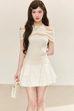Halter Neck Knit Top