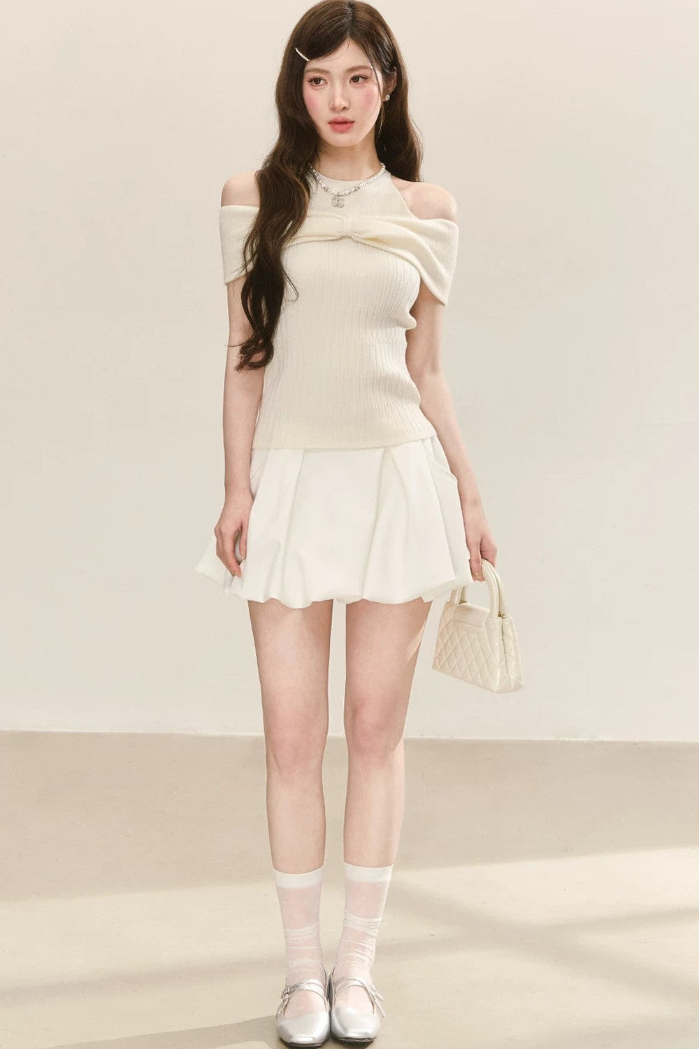 Halter Neck Knit Top