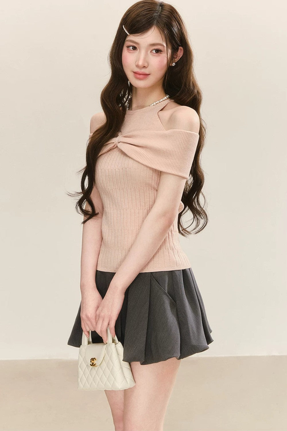 Halter Neck Knit Top