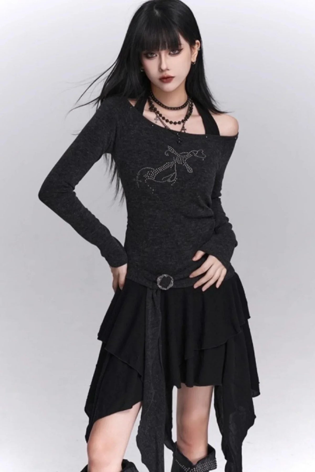 Halter Neck Off-Shoulder Dress